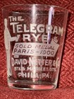 Antique Pre Pro Telegram Rye Philadelphia Advertising Saloon Picture Shot Glass 