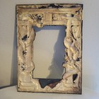 Antique Vintage Chinese Metal Dragon  repousse  Photo Picture Frame  Early 1900s