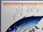 Hiroshige Ukiyo-e Woodblock Print    grand Series Of Fishes   Bonito And Cherries   