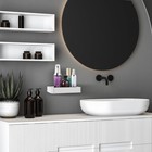 Z Mental Small Glass Bathroom Shelf  White Floating Wall Mount Mini Storage
