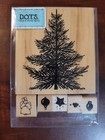 D o t s  O Christmas Tree S307 Wood Mounted Rubber Stamp - Unused - Set Of 6