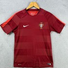 Nike Dri Fit Portugal Shirt Soccer Jersey Mens Medium Red Stripes Short Sleeve
