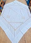 Vintage Reticella Tablecloth Damask Napkins Embroidered Lace Linen Runner Bundle