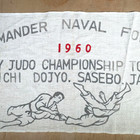 Vintage 1960 Us Navy Judo Championship Japan Flag Banner Military Historic