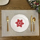 Christmas Placemats Woven Vinyl Non-slip Placemats Set Of 6 Snow-silver