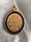 Antique Or Vintage Enamel 18ct Yellow Gold Islamic Persian Calligraphy Pendant