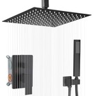 12 Inch Ceiling Mount Shower System Bathroom Luxury 12 Inch-square Matte Black