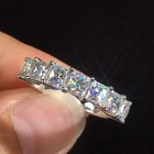 Princess Cut Diamond Ring White Gold Multi Stone Women s Engagement Jewelry