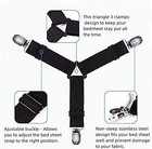 4 Bed Sheet Fasteners Adjustable Elastic Suspenders Straps Mattress Covers Clips