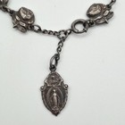 Vintage 7  925 Sterling Silver Catholic Roses   Saints Reversible Medal Bracelet