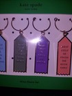 Kate Spade New York Book Club Wine Charms Set Of 6 Metal Nib Gift