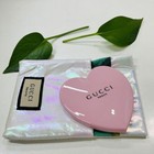 Heart-shaped Compact Mirror With Pouch