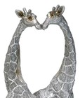 Ebros Large Silver Giraffe Lovers Couple Statue 12 5  Tall Safari Savannah   