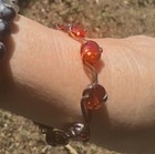 Vintage Fiery Orange Red Hessonite Garnet Bracelet 925 Silver Art Nouveau Style