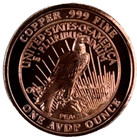 Copper Art Coins   Peace Dollar Design   Three-piece Set   Fine  999 Bullion