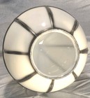 Vintage Art Deco Glass Light Globe Shade Black White Geometric Design