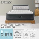 Intex Dura-beam Deluxe Ultra Plush Headboard Queen Mattress With Built-in Pump