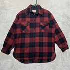 Vintage Cpo Shirt Jacket Mens Medium Wool Flannel Buffalo Plaid Anchor 60s 70s  