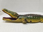 Vintage Tin Litho Wind-up Alligator Toy     Working     C  1940s   50s