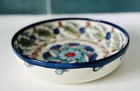 Jerusalem Pottery Hand Painted Bowl Colorful Flowers 7 In Wide