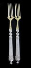 Antique Set Of 2 Hermann Friedrich Wilhelm Buckmann 750 Silver Vermeil Forks 8 