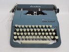 Typewriter Underwood  leader  Blue Portable With Case Cleaned   Working Mcm