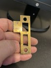 Vintage 3 1 4    X 7 8    Brass Plated Steel Door Mortise Lock Strike Plate Catch