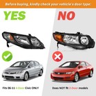 Pair Headlights Assembly For 2006-2011 Honda Civic 4-door Sedan Headlamps