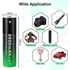 18650 Rechargeable Battery 9900mah Button Top 2 Pack 3 7volt Li-ion Batteries Fo
