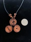 Hand-crafted Solid Copper Sacred Triskelion Necklace - Emf Protect  Scalar Waves