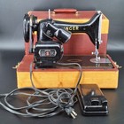 Vintage Singer Bz 15-8 Compact Sewing Machine With Pedal And Case Tested   Works