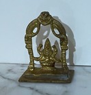 Antique Indian Hindu Brass Statue Figurine Depicting A Four Arm Seated Deity