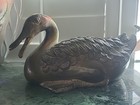 Solid Brass Duck Statue Vintage Antique 