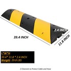 2pcs 3 3ft Rubber Speed Bumps 2 Channel 25000lbs Speed Bump Hump Cable Protector