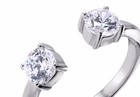  Sterling Silver Ladies Designer Open Ring Ring Lab Created Simulated Diamonds