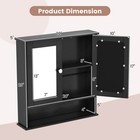 Costway Wall Mount Mirror Cabinet Bathroom Medicine Cabinet Organizer Black