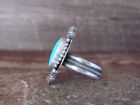 Navajo Indian Sterling Silver Turquoise Ring Size 9 Signed Calladitto