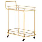 Mdesign Vintage  2-tier Beverage Rolling Cart serving Bar glass Shelves free S h