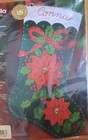 Bucilla Felt Christmas Stocking Kit Elegant Poinsettia Sealed 18   85105