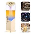  3l Beer Beverage Cold Drink Tower Dispenser With Led Light   Removable Ice Tube