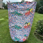 Vtg 90s Where   s Waldo Twin Fitted Bed Sheet Kids Made Usa Fabric Craft Sewing
