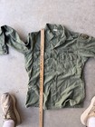 Vintage Foster Industries Shirt Mens 21x27 Green Og-107 Sateen Us Army 60s
