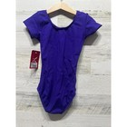 Capezio Leotard Girls Intermediate Child Purple Short Sleeve Dance Tb132c Nwt
