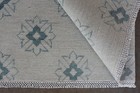 Vintage Beige Blue Floral Area Rug Distressed Oriental Rug Boho Farmhouse 8x10