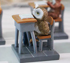 Reading Owl On Desk Statue Miniature Fairy Garden Figurine Home Decor Gifts