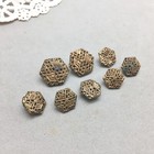 Antique Button Lot 8 Matching Twinkle   Mirror Back Set 3 4    1 2  Octagon