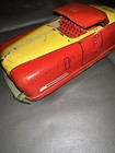 Wyandotte Toys Pressed Steel Red   Yellow Wind Up Sportsman Convertible Wy-651