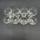 Set Of 8 Vintage Floral Etched Crystal Wine Glass Hungary 5 In
