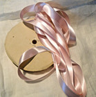 Nos - Vintage Double Face Rayon Satin Ribbon - Pale Blush Pink   5 16  Bty