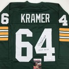 Autographed signed Jerry Kramer Hof 18 Green Bay Green Football Jersey Jsa Coa